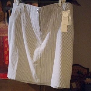 Charter Club Pant Shop Blue and White Striped Pencil Skort NWT 16 W